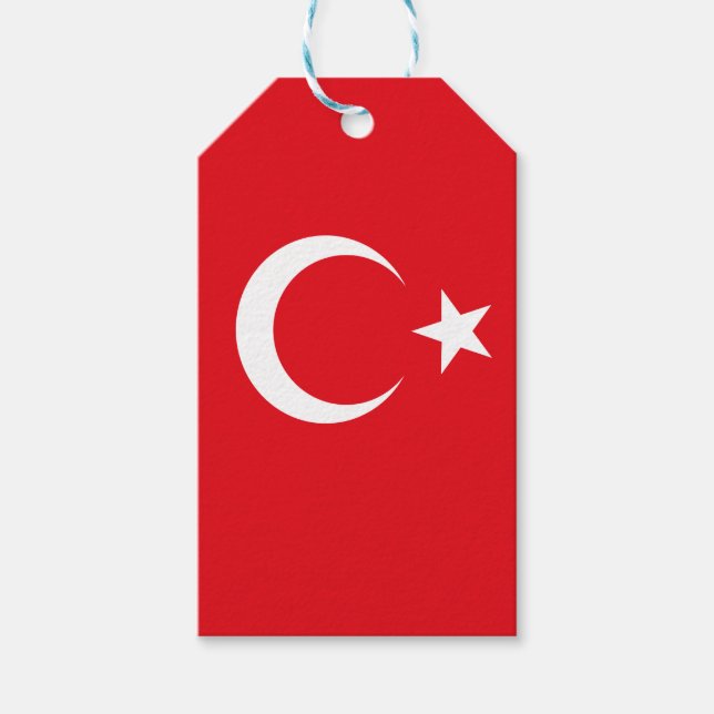 Turkiet flagga turkiska presentetikett (Framsidan)