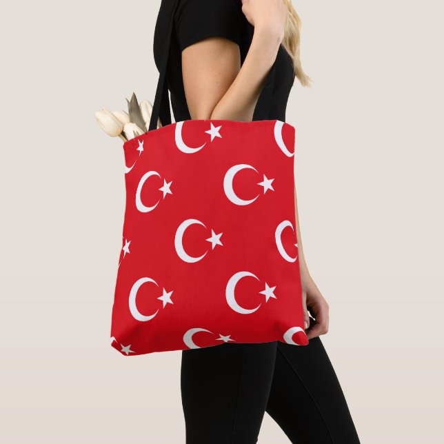 Turkiet Flagga Tygkasse (Närbild)