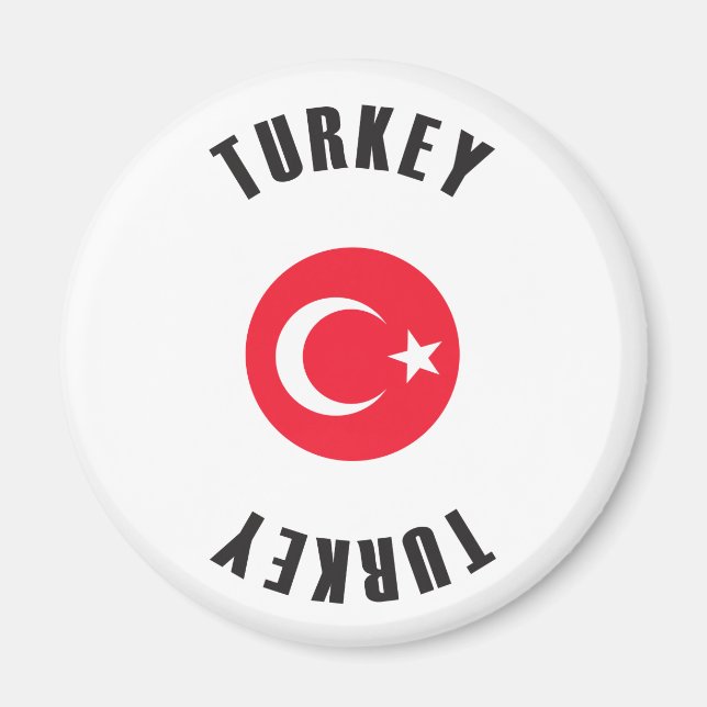 Turkiet Flagga Wheel Magnet (Framsidan)