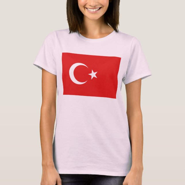 Turkiet Flagga x Karta T-Shirt (Framsida)