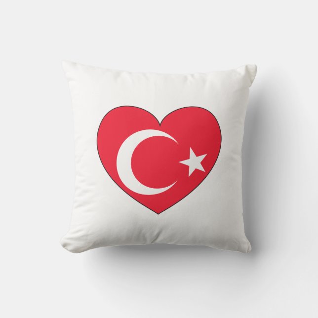 Turkiet flaggahjärta kudde (Framsida)