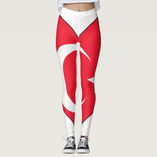 Turkiet flaggahjärta leggings