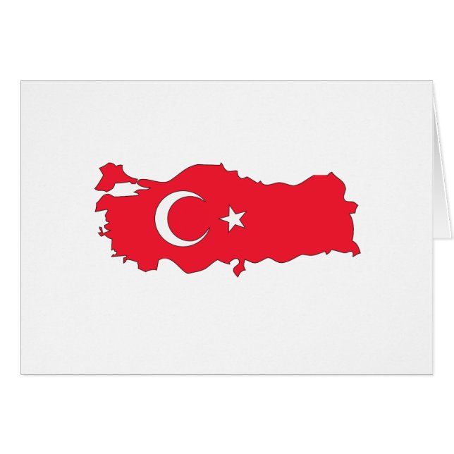 Turkiet flaggakarta hälsningskort (Framsidan Horizontal)