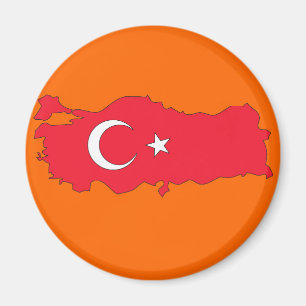 Turkiet flaggakarta magnet