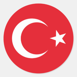 Turkiet flaggaklistermärke runt klistermärke
