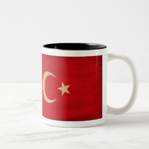 Turkiet flaggamugg Två-Tonad mugg