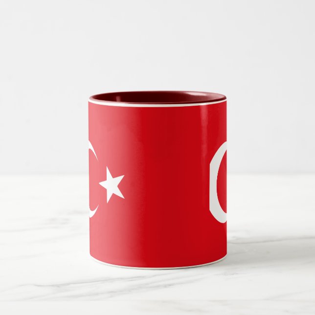 Turkiet flaggamugg Två-Tonad mugg (Center)