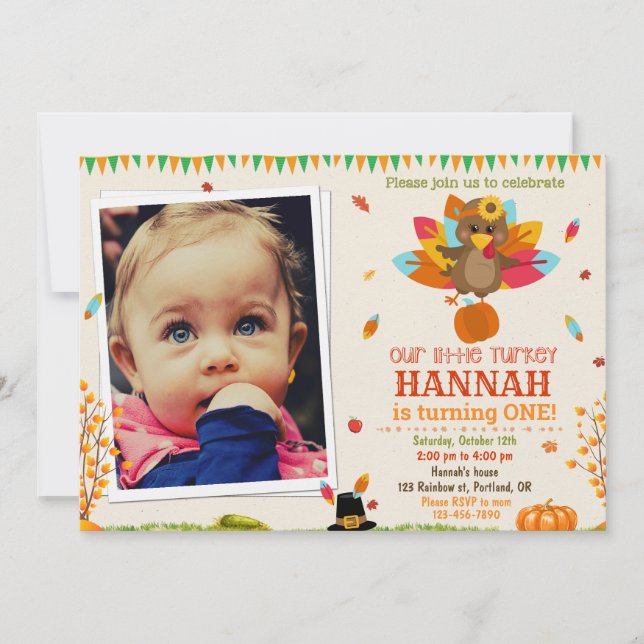 Turkiet födelsedagsinbjudan Turkiet inbjudan (Framsida)