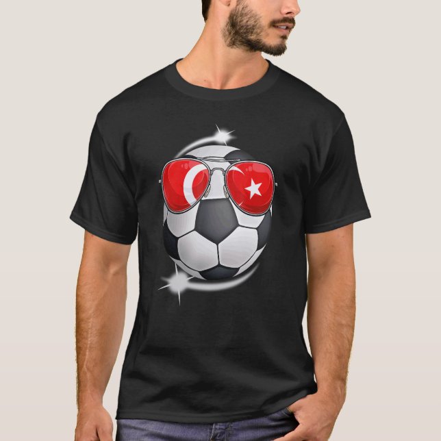 Turkiet Football Fläkt Sunglass Soccer Turk T Shirt (Framsida)