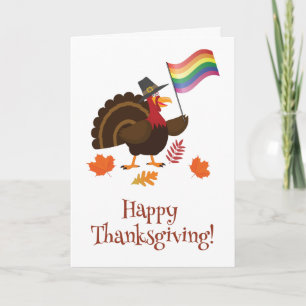 Turkiet för LGBT-flaggathanksgiving kort