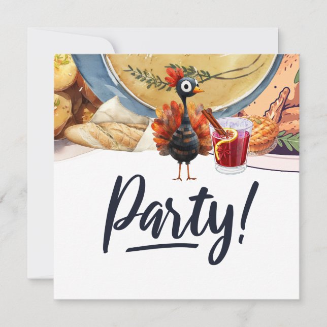 TURKIET för temat thanksgiving Inbjudningar (Framsida)