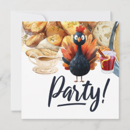 TURKIET för temat thanksgiving Inbjudningar