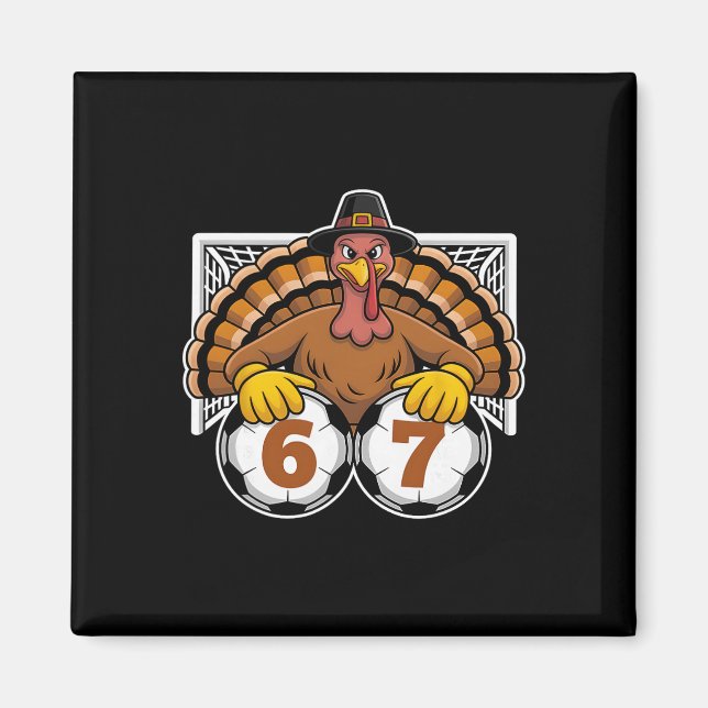 Turkiet Fotboll 67 Meme Rolig Thanksgiving Sport D Magnet (Framsidan)