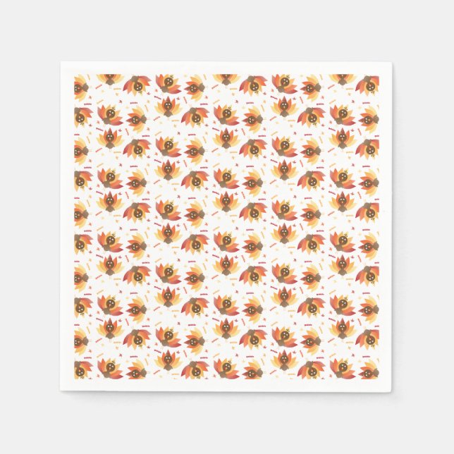 Turkiet Gobble Thanksgiving Mönster Pappersservett (Framsidan)