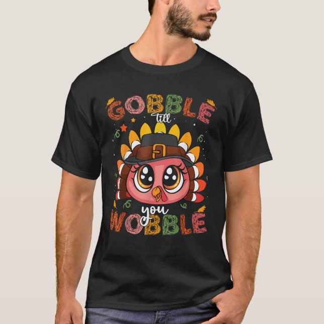 Turkiet Gobble till dig Wobble Pilgrim Småbarn Tha T Shirt (Framsida)