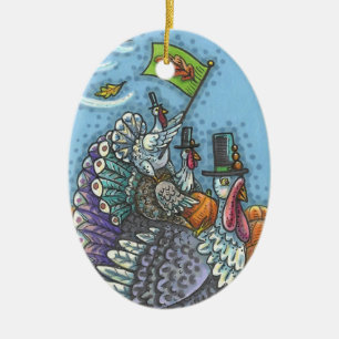 TURKIET, GOBBLERS THANKSGIVING ORNAMENT Oval