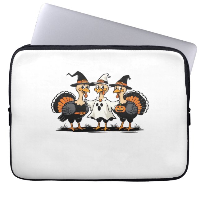 Turkiet Halloween Boo, Thanksgiving Turkiet, Spook Laptop Fodral (Framsidan)