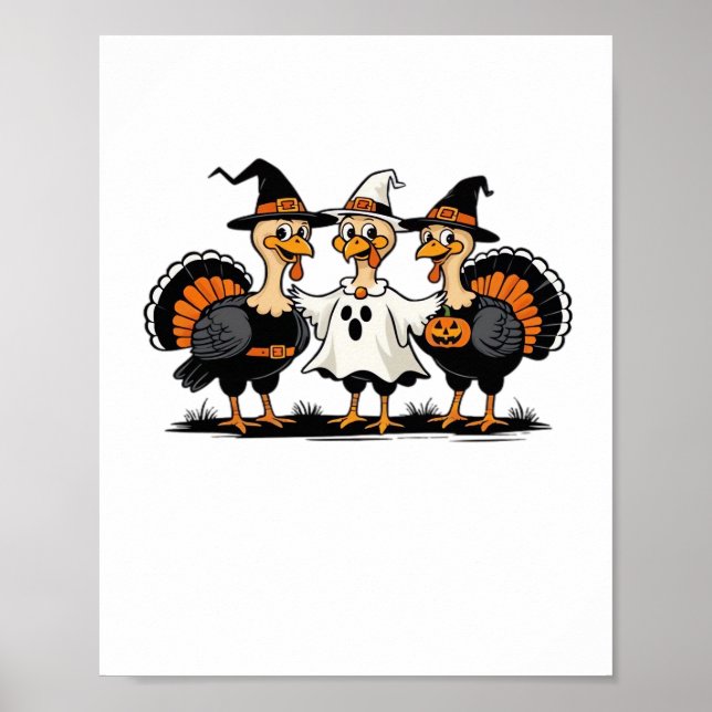 Turkiet Halloween Boo, Thanksgiving Turkiet, Spook Poster (Framsidan)