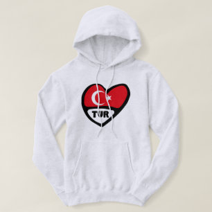 Turkiet Heart Flagga TUR Land-kod Hoodie