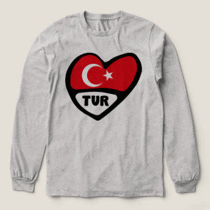 Turkiet Heart Flagga TUR Land-kod T Shirt