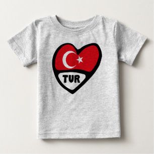 Turkiet Heart Flagga TUR Land-kod T Shirt