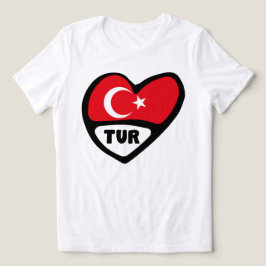 Turkiet Heart Flagga TUR Land-kod T Shirt