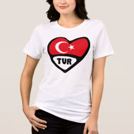 Turkiet Heart Flagga TUR Land-kod T Shirt