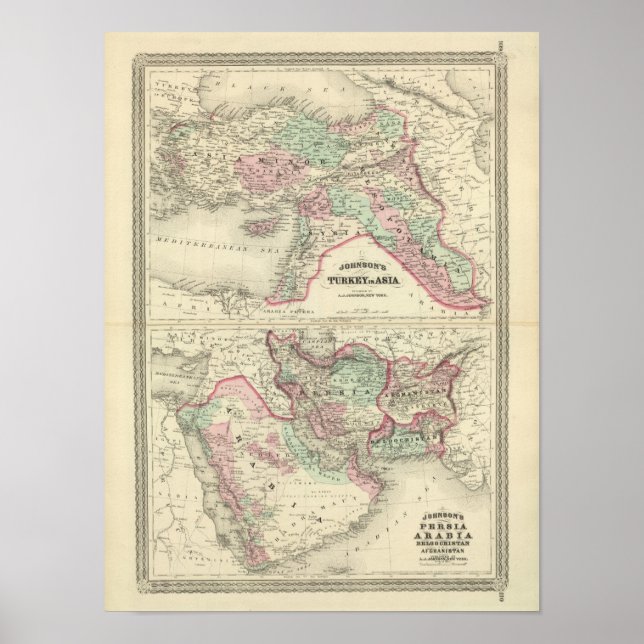 Turkiet i Asien, Persien, Arabien, Beloochistan Poster (Framsidan)