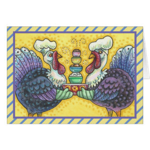 TURKIET I KITCHEN THANKSGIVING GREETING CARD B OBS KORT