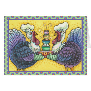 TURKIET I KITCHEN THANKSGIVING GREETING CARD B OBS KORT
