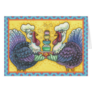 TURKIET I KITCHEN THANKSGIVING GREETING CARD B OBS KORT