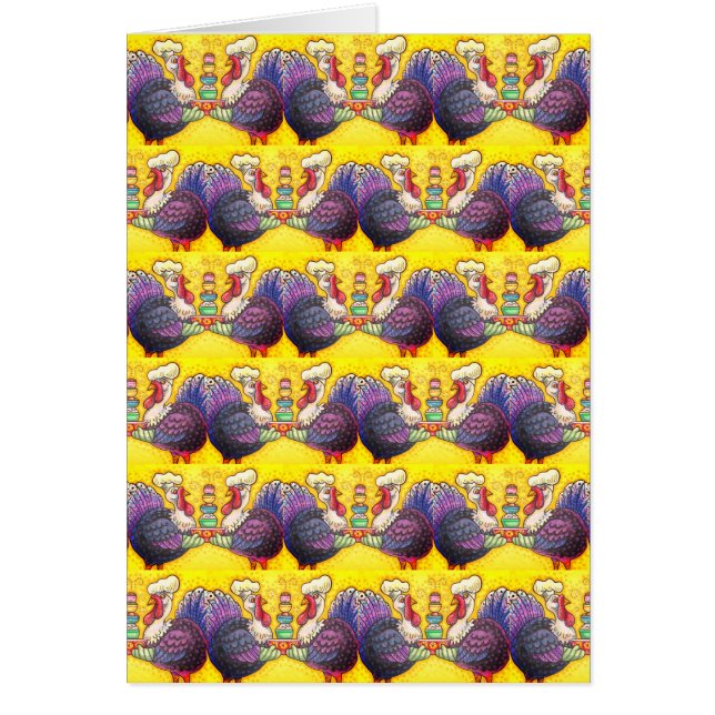 TURKIET I KITCHEN THANKSGIVING GREETING CARD Vers OBS Kort (Framsidan)