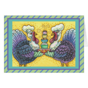 TURKIET I KITCHEN THANKSGIVING GREETING CARD Vers OBS Kort