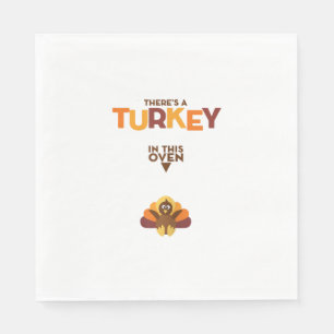 Turkiet i Oven - Thanksgiving Gravid Announceme Pappersservett