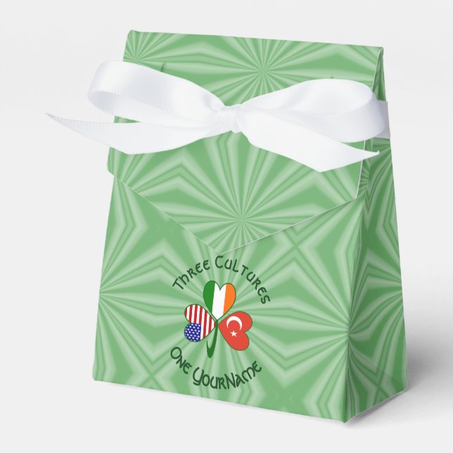 Turkiet Irland USA Shamrock Flag Personlig Presentaskar (Framsidan Sidan)