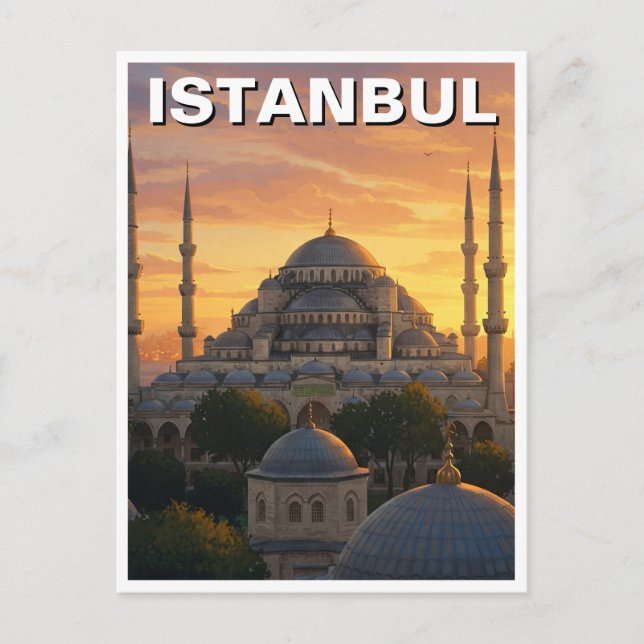 Turkiet Istanbul Blå moskén Vykort (Framsida)