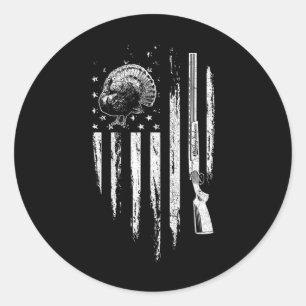 Turkiet Jakt på den amerikanska Flagga Thunder Chi Runt Klistermärke