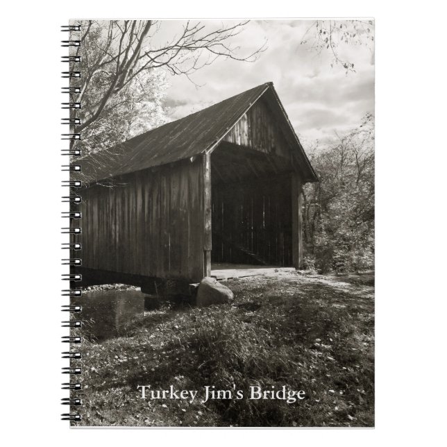 Turkiet Jim;s Covered Bridge Spiral Notebook Anteckningsbok (Framsidan)