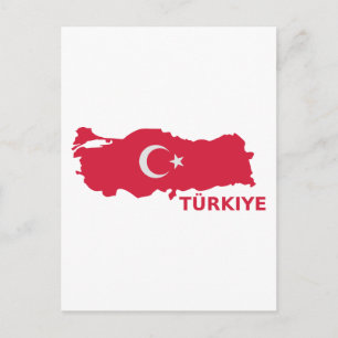 Turkiet karta flagga Türkiye Vykort