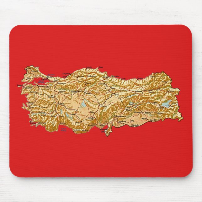 Turkiet karta Mousepad Musmatta (Framsidan)