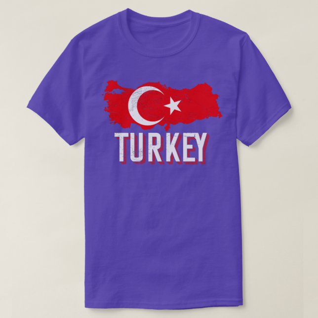 Turkiet Karta Turkiet Flagga T Shirt (Design framsida)