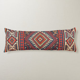 Turkiet Kilim Aztec Red Blue Tan  Kroppskudde