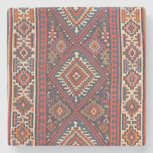 Turkiet Kilim Aztec Red Blue Tan  Stenunderlägg