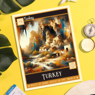 Turkiet Måla Vintage Vykort