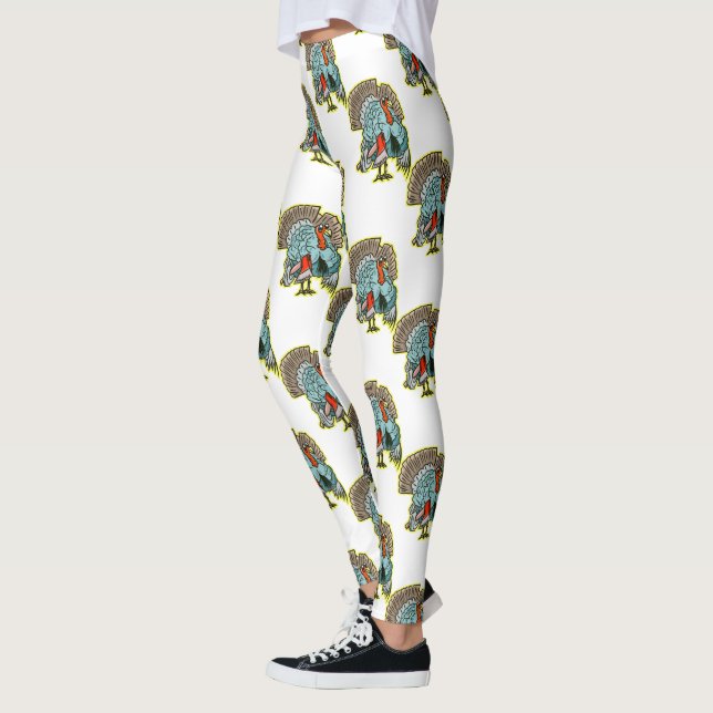 Turkiet med en lustig thanksgiving leggings (Vänster)
