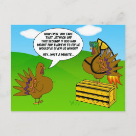 Turkiet med Jetpack-vykort för Thanksgiving Helg Vykort