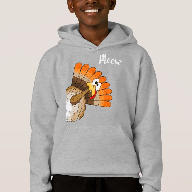 Turkiet Meow Hoodie T Shirt (Framsida)
