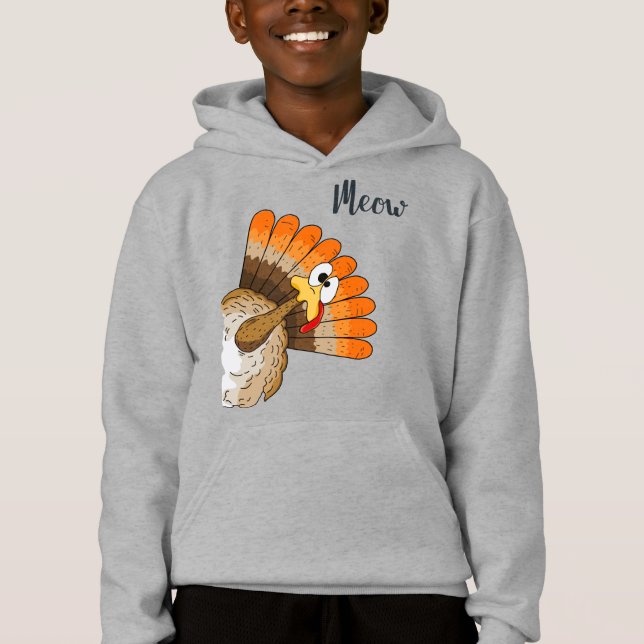 Turkiet Meow Hoodie T Shirt (Framsida)