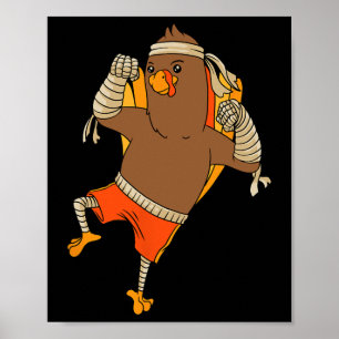 Turkiet Mma Fighter Thanksgiving Day Kampsport K Poster