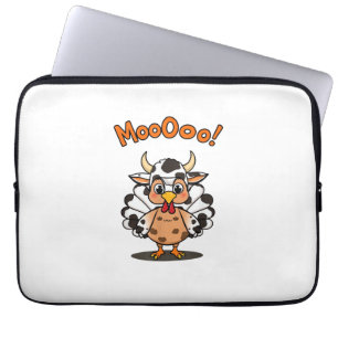 Turkiet Moo Cow Costume Cute Thanksgiving Funny Tu Laptop Fodral